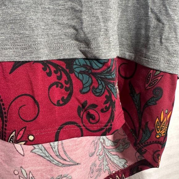 LuLaRoe IRMA Heathered Gray Dipped Paisley Hem Hi-Low Tunic Top Shirt SMALL S - Picture 5 of 6